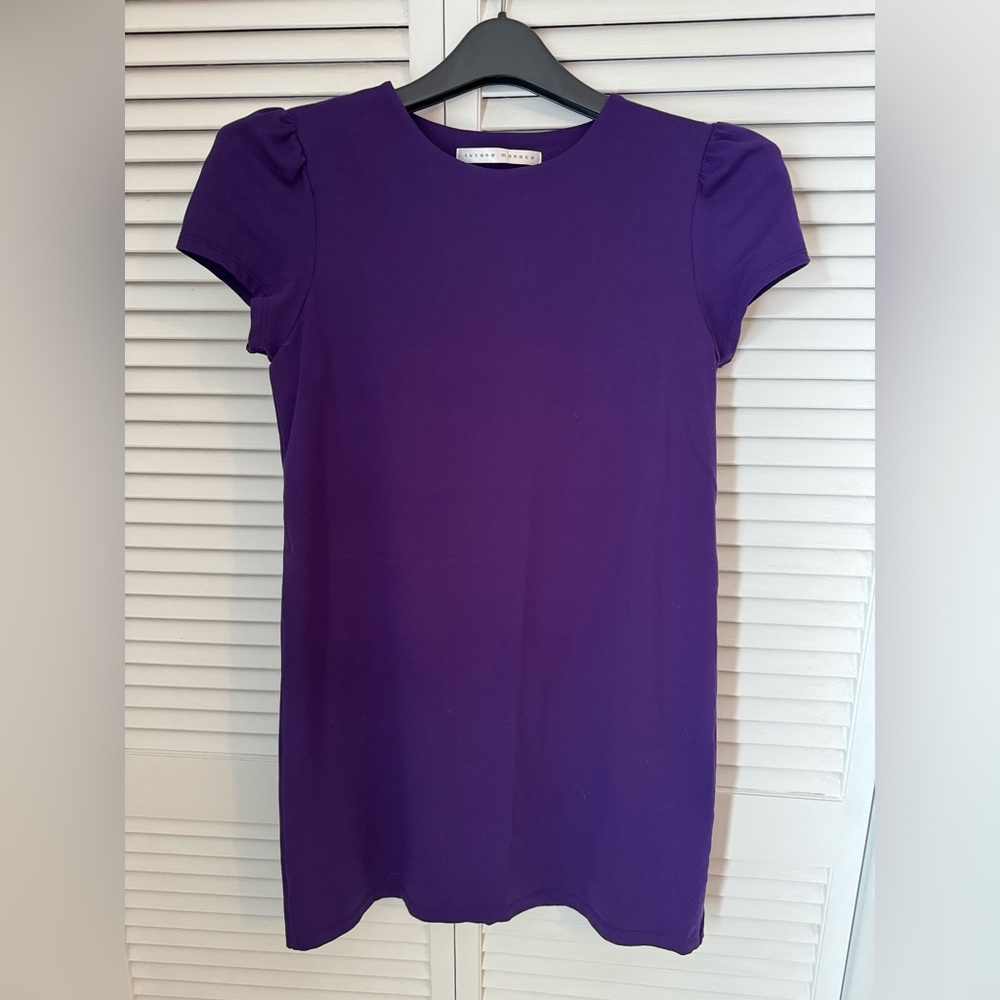 Susana Monaco Purple Puff Sleeve Mini Dress, size M